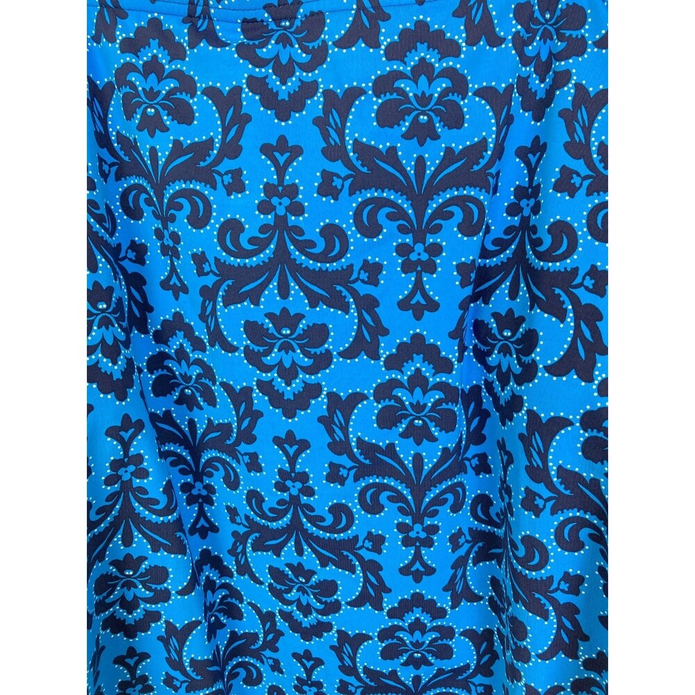 Lands' End Women's Swim Tankini Top Size 18 Blue Floral Ruched Sides - Picture 6 of 8